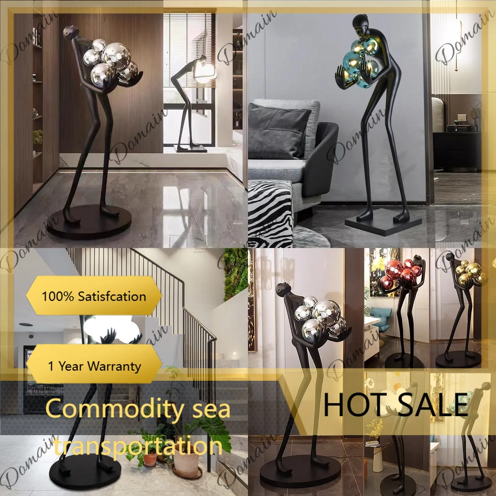 J81 Abstract Humanoid Sculpture Floor Lamp Living Room Staircase Home Beauty Salon Hotel Lobby Art Decor