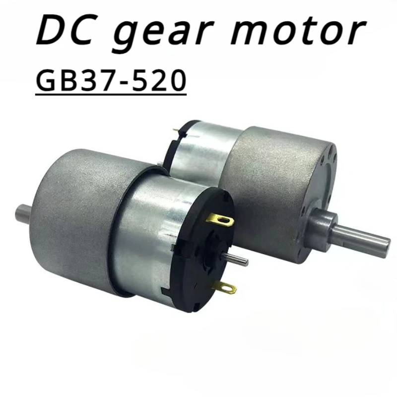 JGB37-520 DC 6V/12V/24V High Torque Gear Motor All Metal Gear Box Electric Motor 7/12/22/35/45/66/107/200/320/600/960RPM