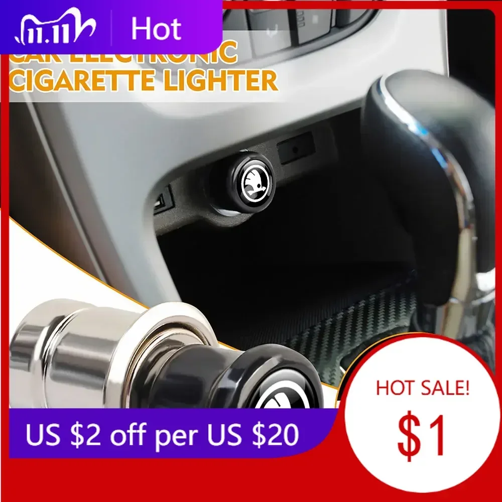 

Car Sticker 2025 New Auto Cigarette Lighter Gadget Car Cigarette Case Accessories for Skoda Vision-E MissionL Afriq Kamio Fabia