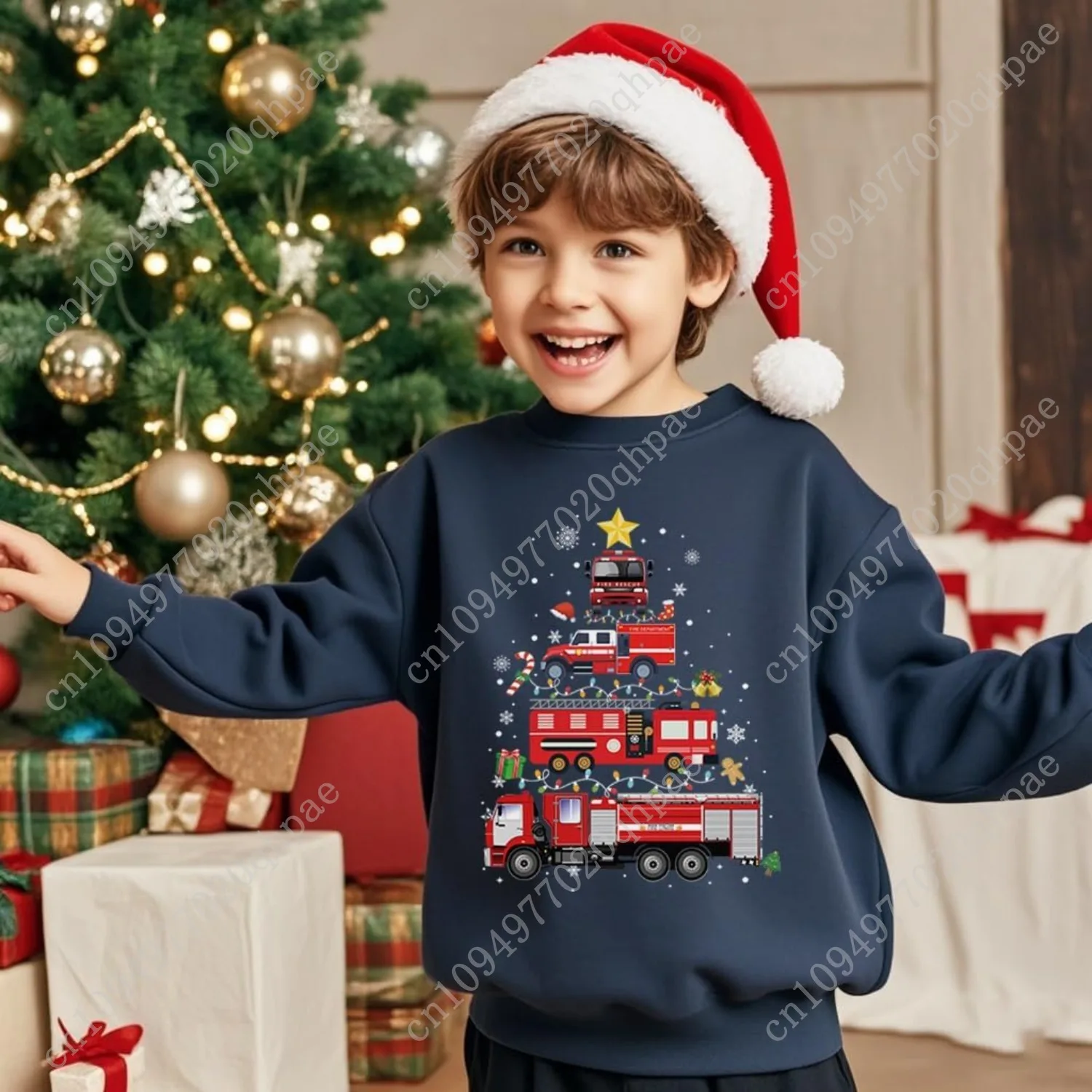 Sudadera navideña para niños y niñas, jersey de Navidad feo, divertidas camisetas de manga raglán para niños de 2 a 7 años