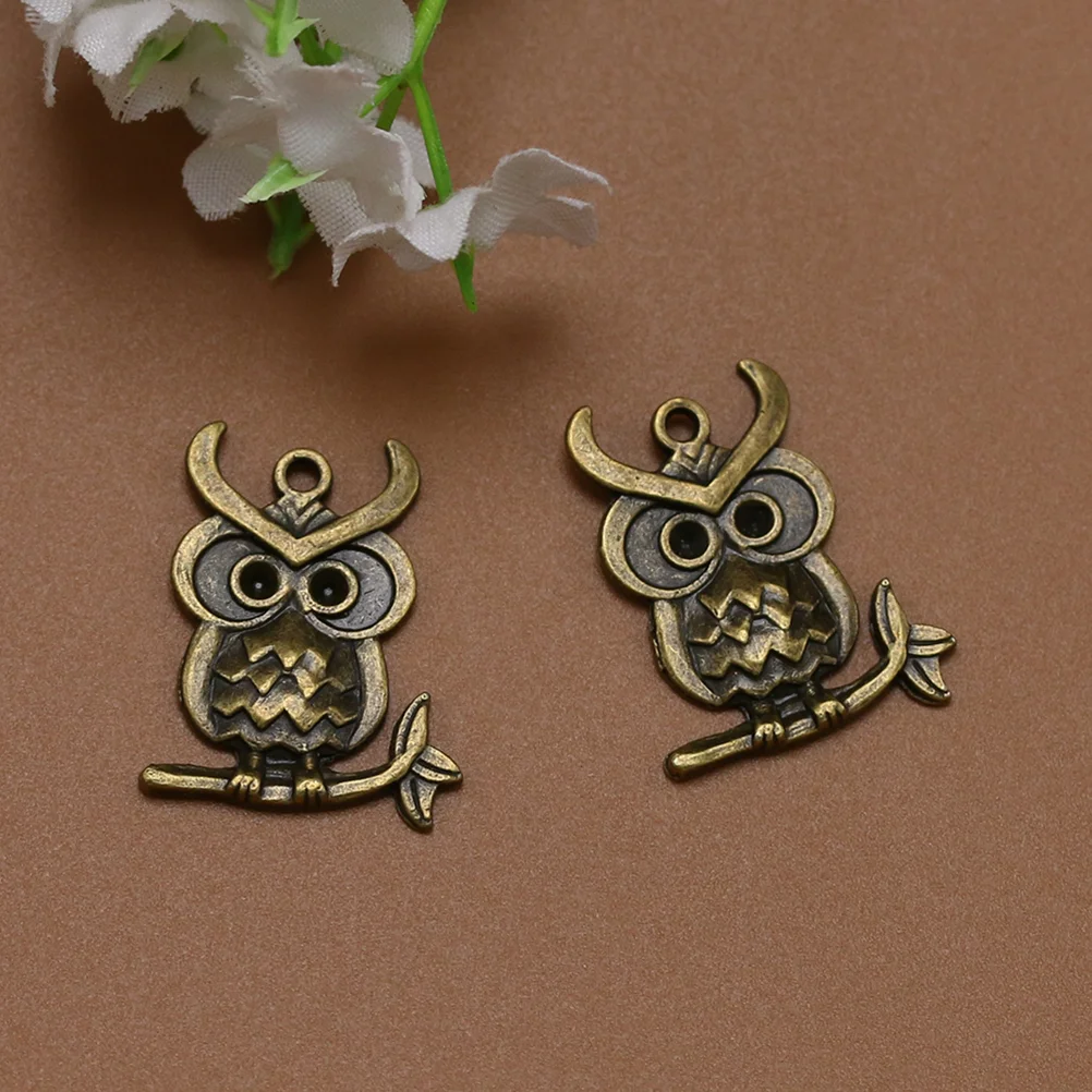 20pcs Alloy Owl Shape Pendants Charms DIY Jewelry Making Accessory for Necklace Bracelet (Bronze) alloy pendant charm