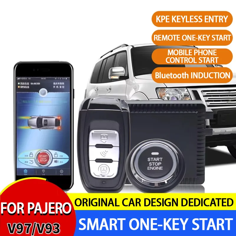 For Mitsubishi Pajero V97 V93 V87 Smart One-Key Starting Device Keyless Start System Mobile Phone Control Entry Start