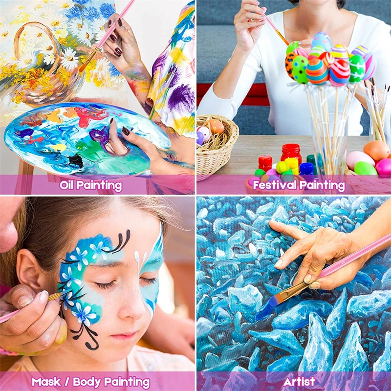 20 Pcs Pinsel Künstler Pinsel Runde Spitz Tipp Nylon Haar Acryl Pinsel Acryl Öl Aquarell Gesicht Nagel Kunst