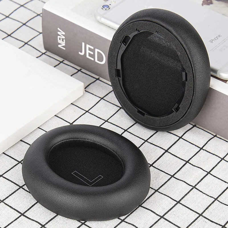 2Pcs Protein Leather Replacement Ear Pads For Anker Soundcore Life Q20, Q20BT Headphones Earpads