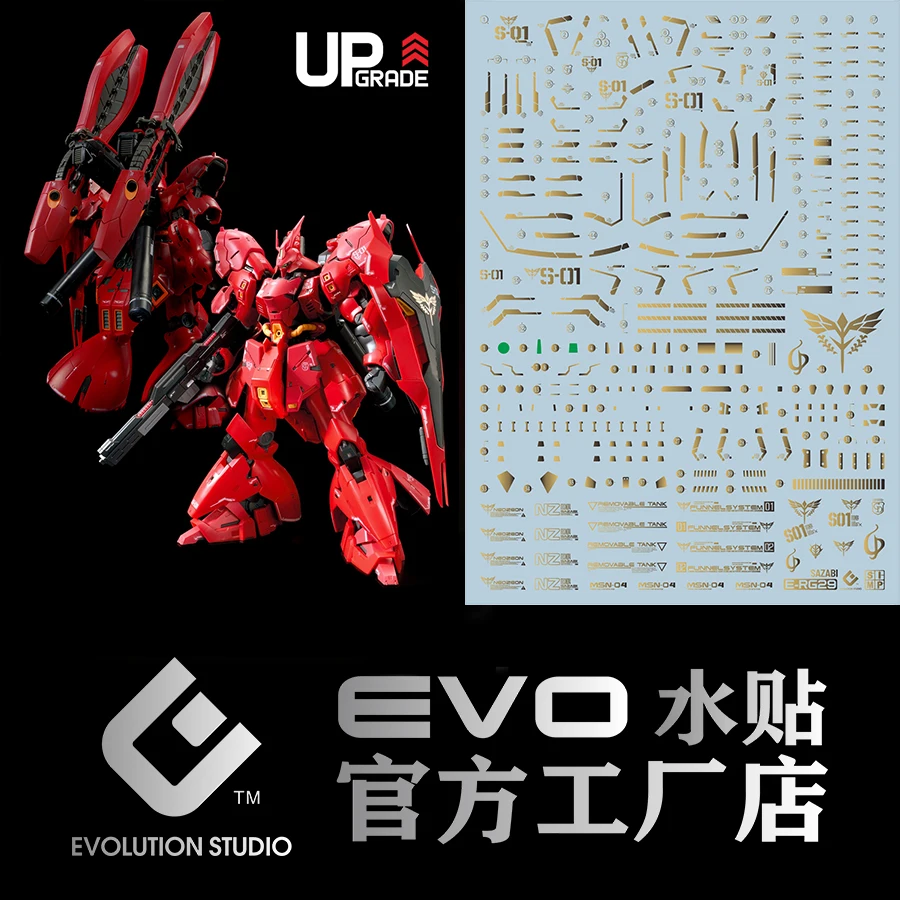 

EVO Model Decals RG29 For 1/144 MSN-04 Shaya SAZABI Fluorescent Decal 3 Colors Assembly Model High Precision Sticker