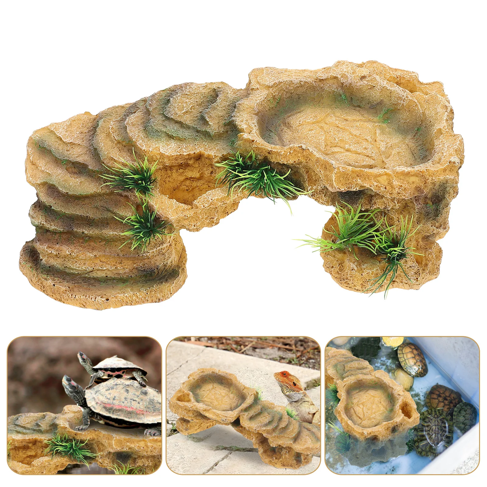 

Turtle Terrace Resin Basking Platform Habitat Accessories for Small Pets Climbing Ramp Tank Supply Safe Material Premium Quality