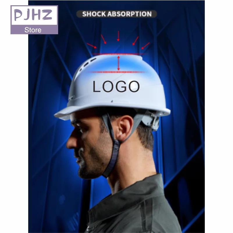 Worker Construction Site Safety Helmet Electrician Labor Protection Breathable Thickened Helmet Protective Cap Printed LOGO