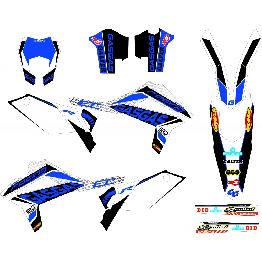 Enduro Motorbike compatible sticker kit Blue Gas-Gas EC 12-17