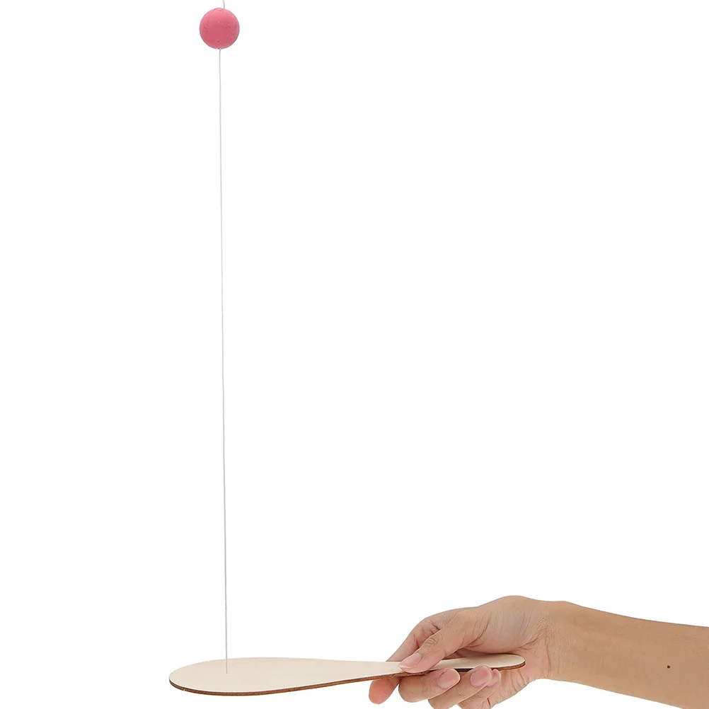 

10pcs Wooden Racket Baby Paddle Ball Blank Small Craft Painting Rubber Toy Kids Educational Diy Creative Fun Games