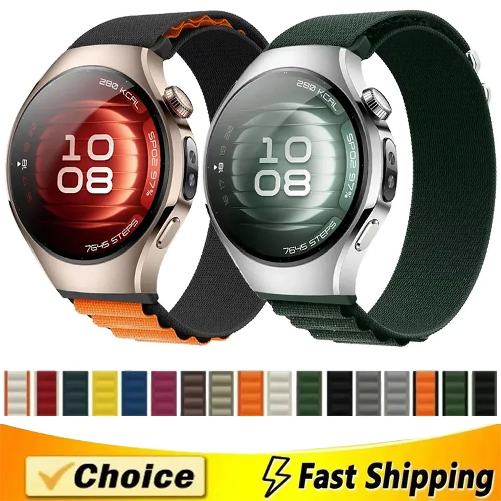 20/22mm Alpine Nylon strap for Huawei Watch 5 4 GT6-5-4 Pro 46mm/Samsung watch 7 6 5 4 Amazfit Active 2 Bip 6 5 Bracelet Correa
