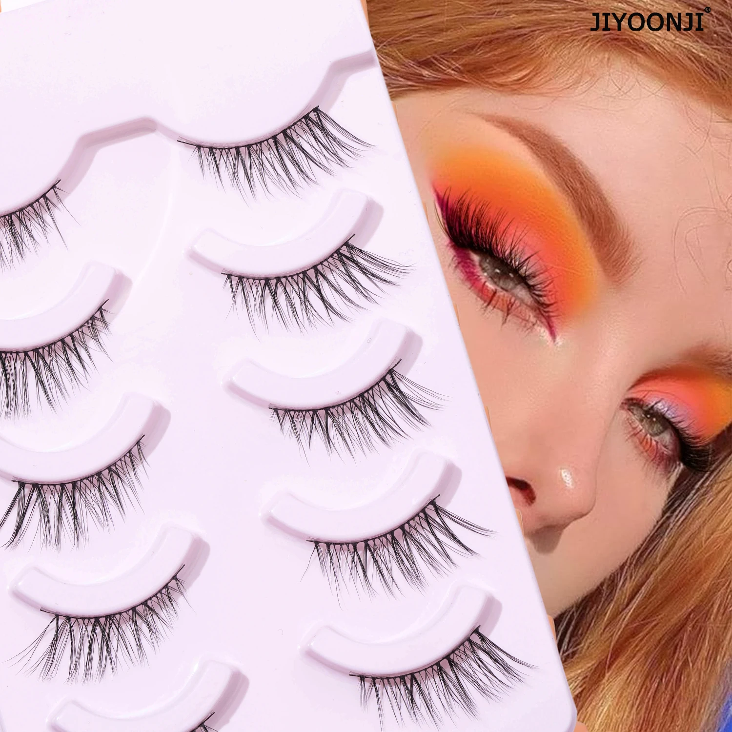 Ciglia mezze ciglia finte allungabili naturali della linea degli occhi 5 paia di comode ciglia quotidiane