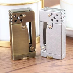 Retro Gasoline Flint Side Pressure Ignition Cigarette Lighters Petrol Trenches Kerosene Lighter Oil Gasoline Fire Creative Gift