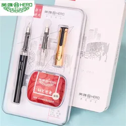 HERO Pen 368 Mermaid and Gentleman Series Double Headed Set Pen for Students To Write and PracticeCalligraphy in Upright Posture