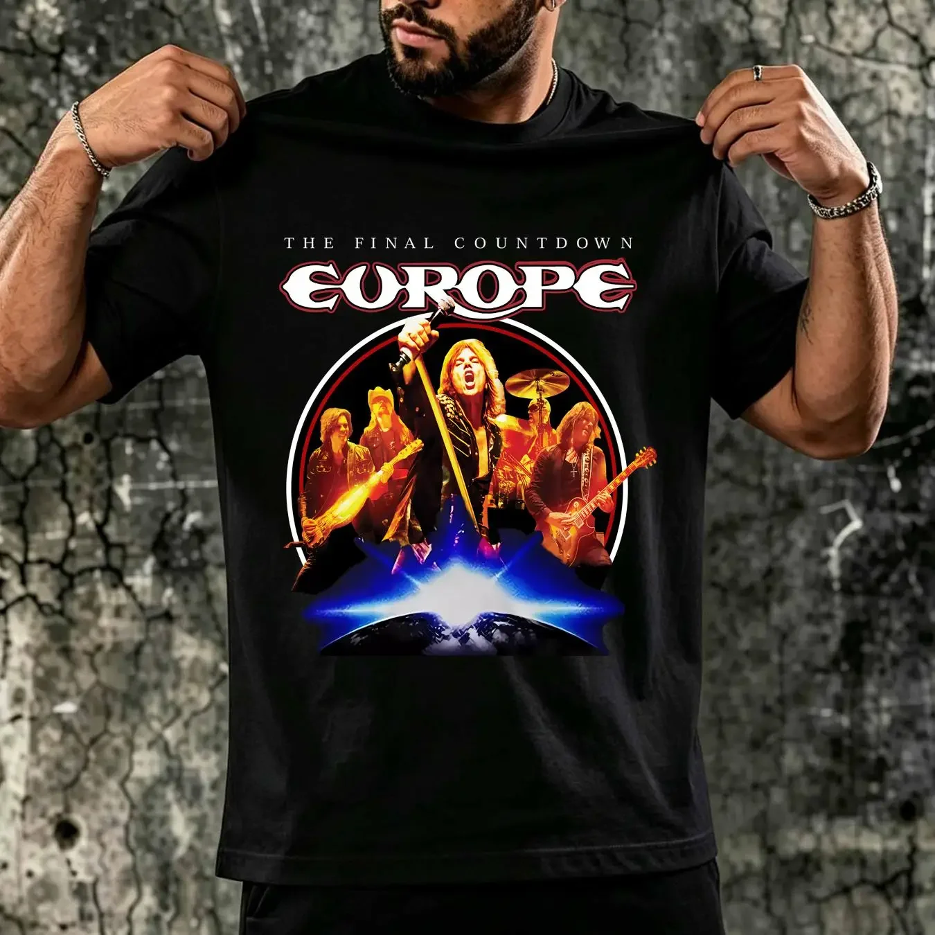 washed T Shirt Rare Europe Band The Final Countdown Cotton S 5XL 1N2405 vintage Washed homme Slightly fashion Comfortable