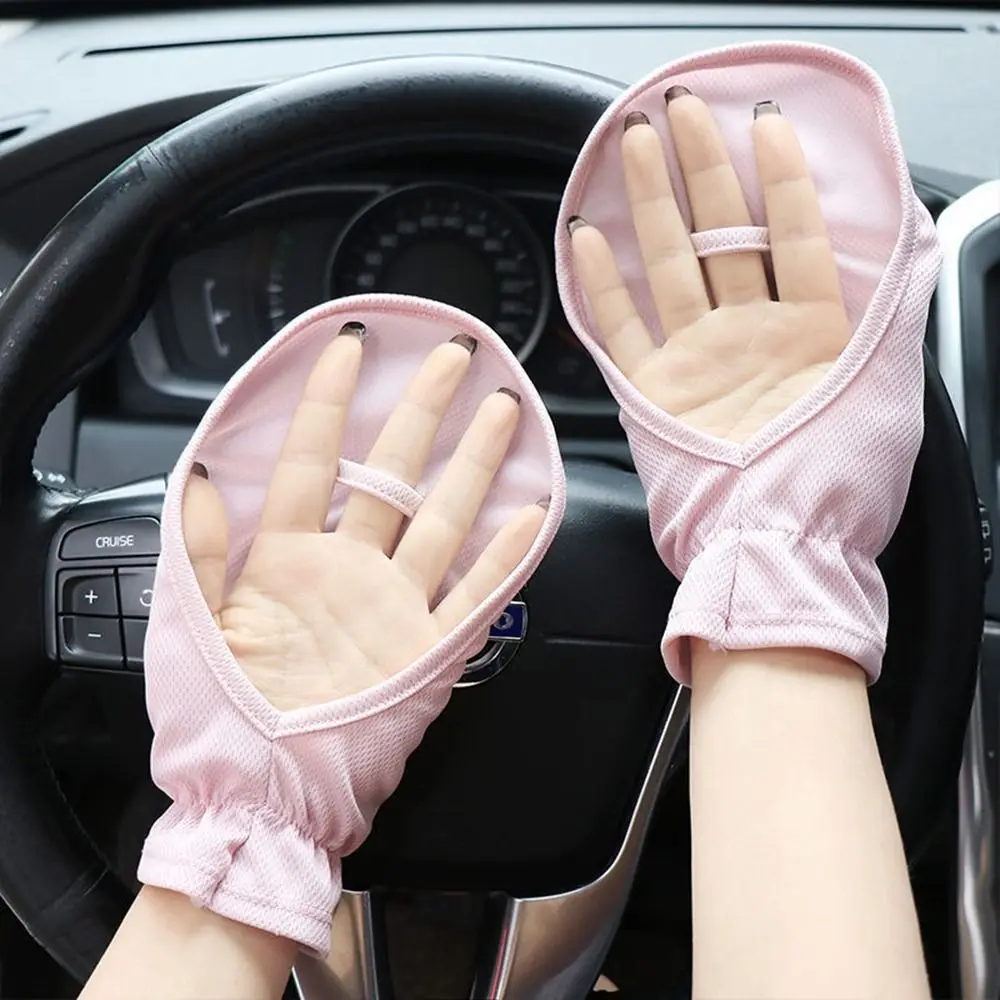 Guantes de protección solar UV para mujer, manoplas finas y transpirables para deportes al aire libre, ciclismo, manga, Verano