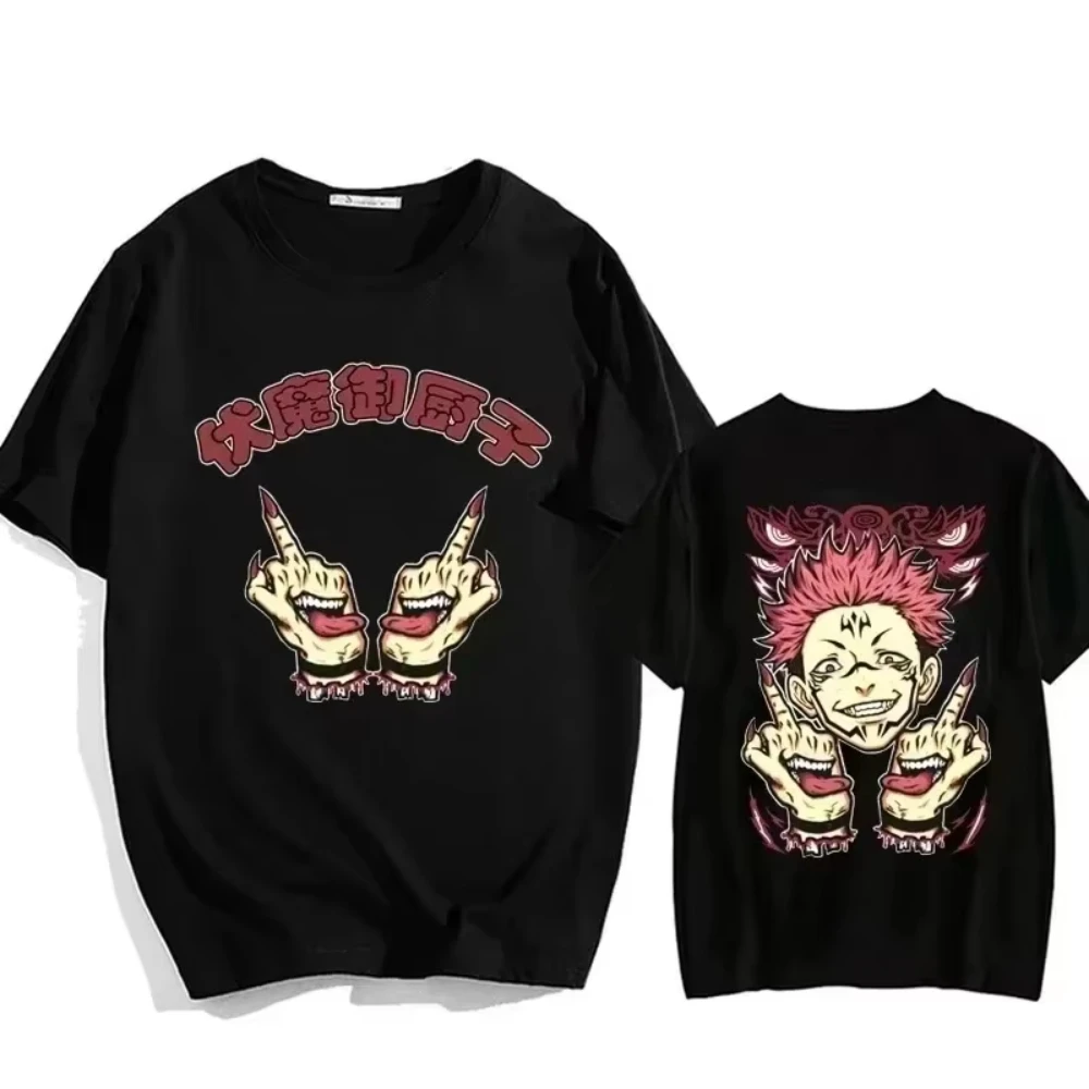 

New Anime Cotton T-shirt for Men and Women Harajuku Fun Ryomen Sukuna Print Oversized Top Jujutsu Kaisen Short Sleeve Gift Jumpe