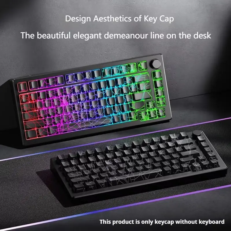 Spinnennetz-Tastenkappe, mechanische Tastatur, seitlich graviert, lichtdurchlässiger Imd-Prozess, individuelle Tastenkappen, PC-Gaming-Tastatur-Zubehör