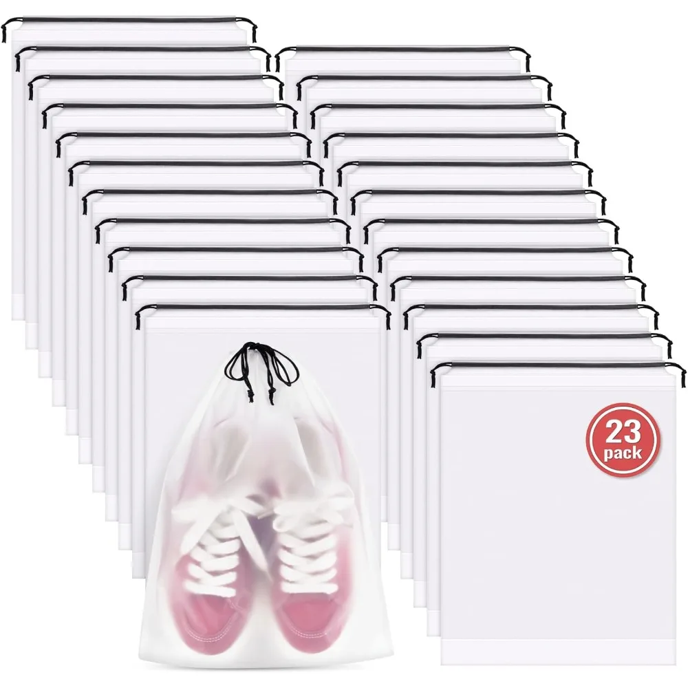 Waterproof Travel Shoe Bags for Packing Storage 23 Pack Large Shoe Organizer Bags with Separate Compartment for Men and Women Travel Essentials Accessories Durable Reusable Shoe Carriers for Gym Sports Work Vacation