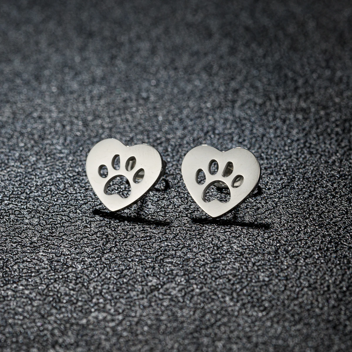 أقراط مرصعة بطبعات لمخلب الكلاب للفتيات ، حيوانات أليفة جميلة ، بصمة حيوان ، فولاذ مقاوم للصدأ ، جودة عالية ، 4 أزواج لكل مجموعة #6