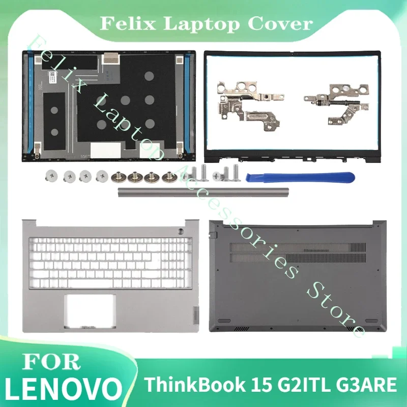 

For Lenovo ThinkBook 15 G2ITL G3ARE LCD Back Cover/LCD Front Bezel/Palm Rest/Bottom Cover/Hinge/Axle Cover Silver Grey