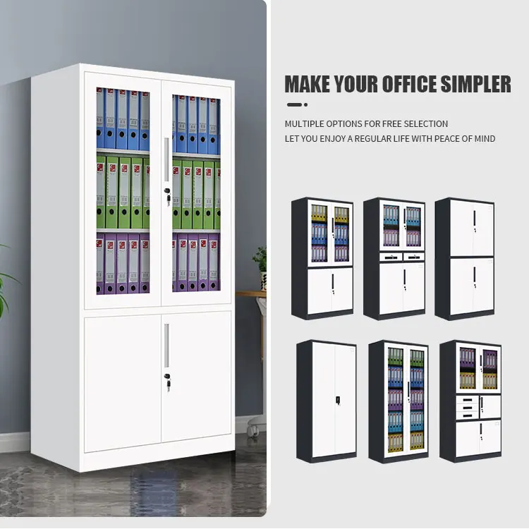 Modern Design Customizable Metal Steel Filing Cabinets with Adjustable Features Factory Direct Sales Locked Filing Cabinets