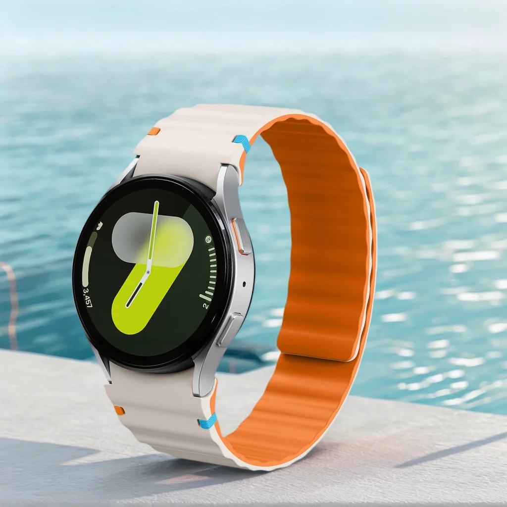 

Magnetic Band for Samsung Galaxy watch 7/FE/5 Pro/6/4 classic 44mm 40mm Silicone Loop Strap Replacement Bracelet Accessories