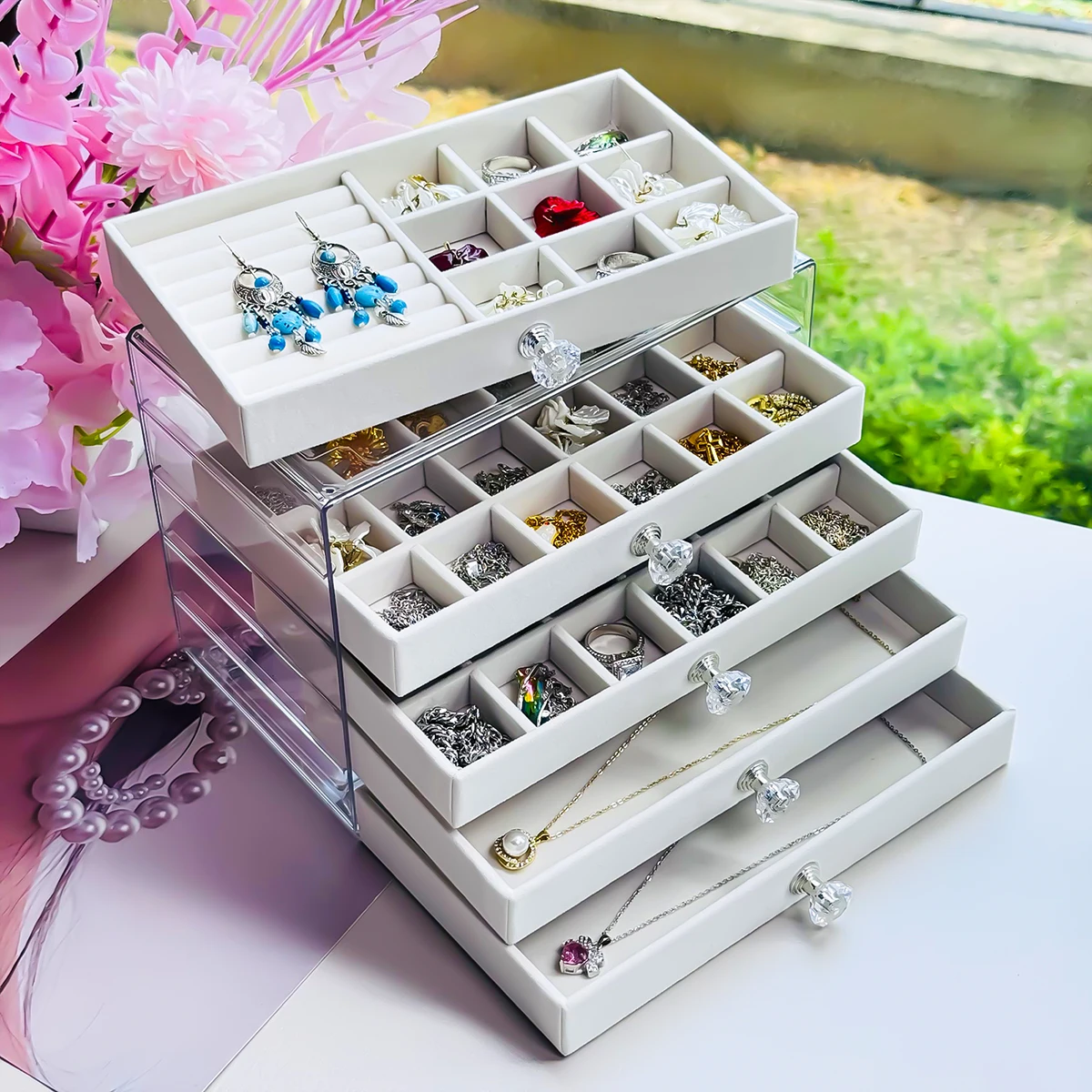 5Tier Jewelry Box, Desktop Jewelry Storage Organizer, MultiLayer Jewelry Storage Case