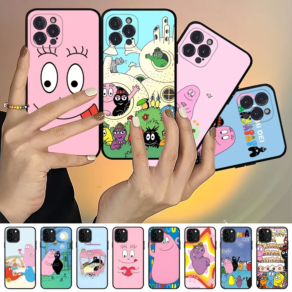 

Cute B-Barbapapa Phone Case For IPhone 15 14 13 12 Mini 11 Pro XS Max X XR SE 6 7 8 Plus Soft Silicone Cover