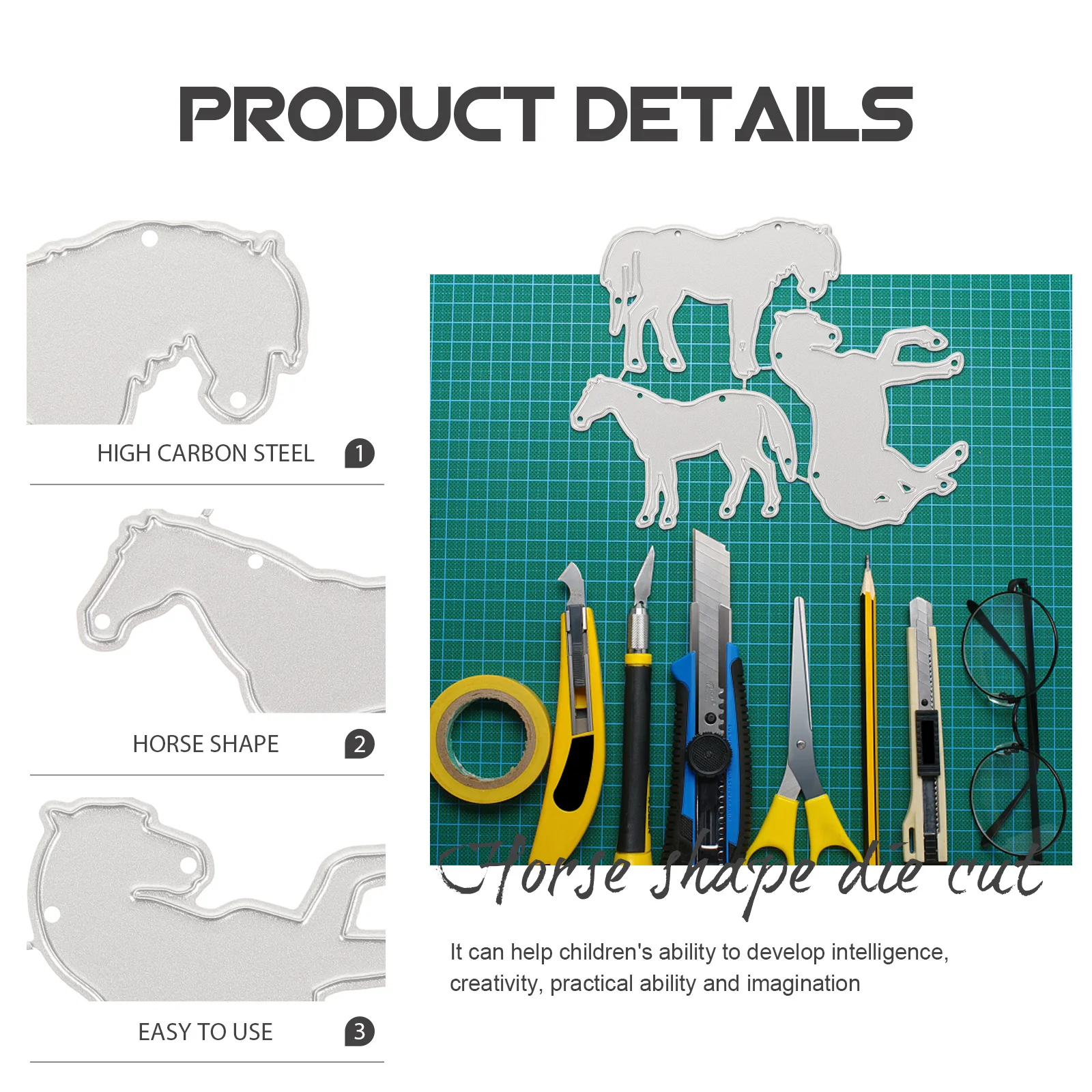 

Cutting Die Crafts Carbon Steel Diy Template For Scrapbook Album Card Making Horse Shaped Stencil Handcraft Tool Craft