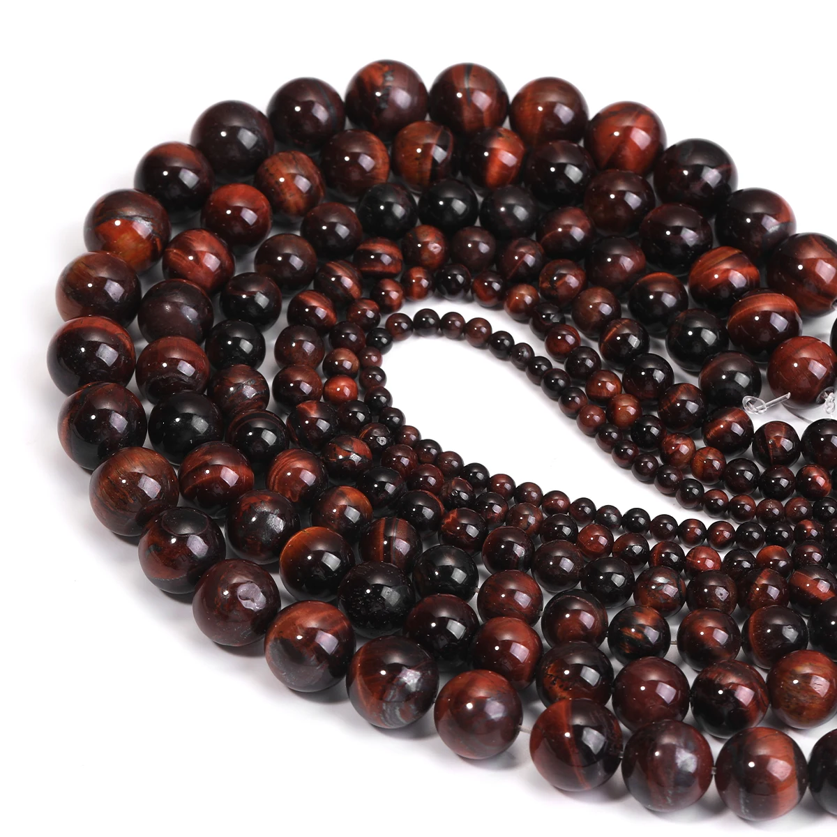Rote Tigerauge Perlen Naturstein Runde lose Spacer 4/6/8/10/12/14 mm Perlen für Schmuckherstellung Armband Halskette DIY