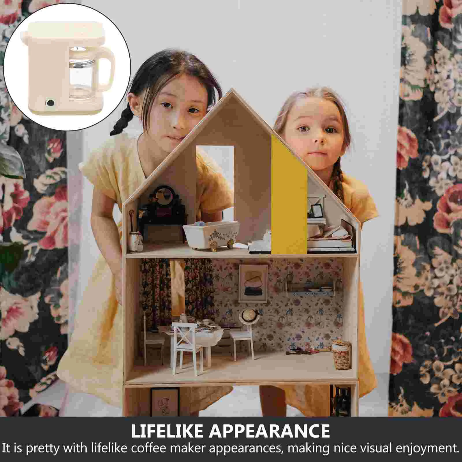 Coffee Machine Model Maker Lifelike Mini House Miniature Decor Plastic Adornment Kitchen Appliance