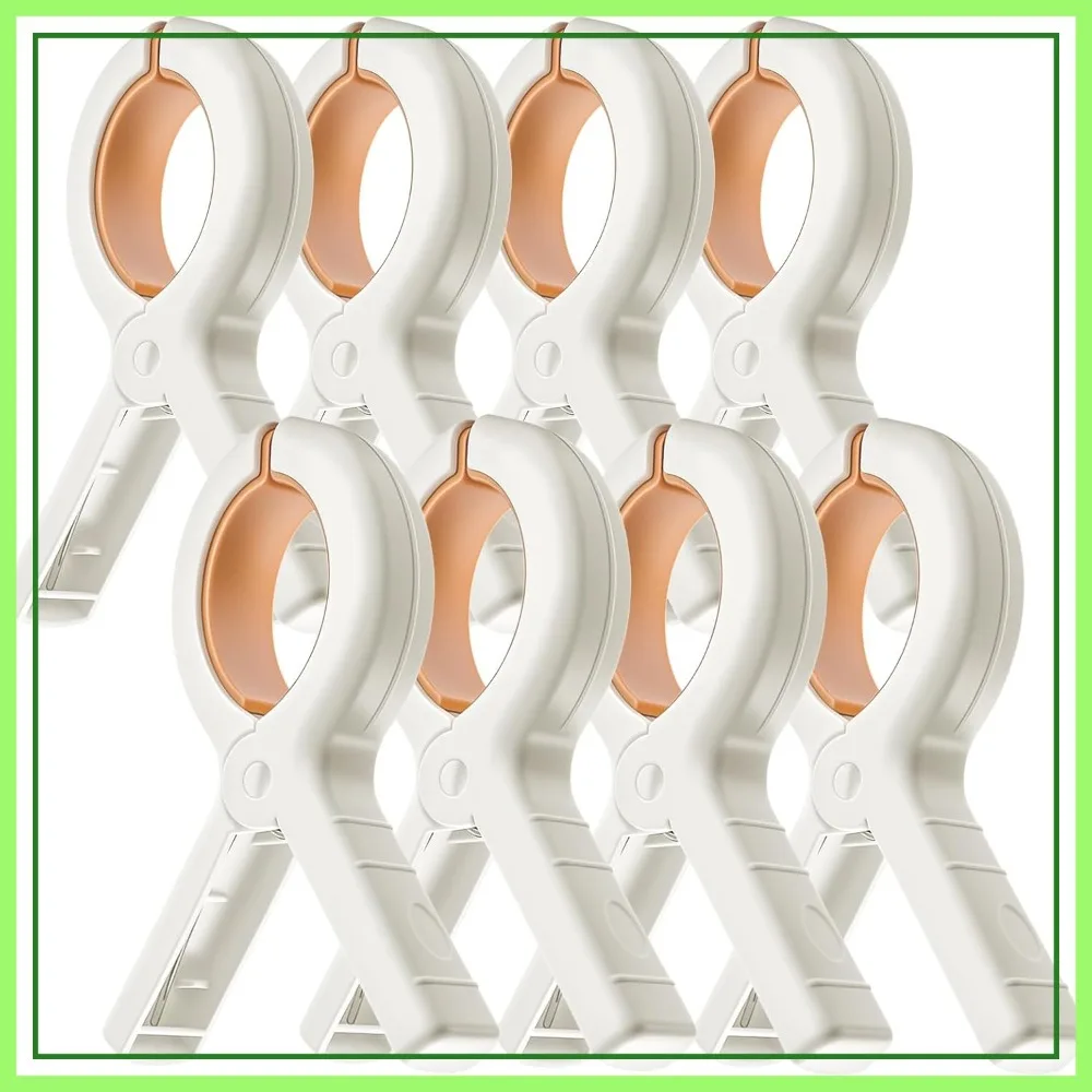 

8 Pack Heavy Duty Towel Clips for Beach Chairs, Pool, Cruise, Camping - Strong Grip Clothes Pins