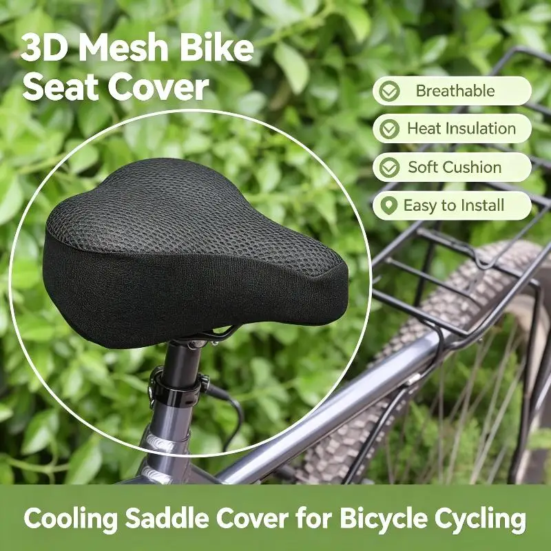 1Pcs 3D Soft Bicycle Seat Cushion Cover Shock Absorbent Breathable Anti Slip Pad for Commuter Road Bike Daily Riding - view 3