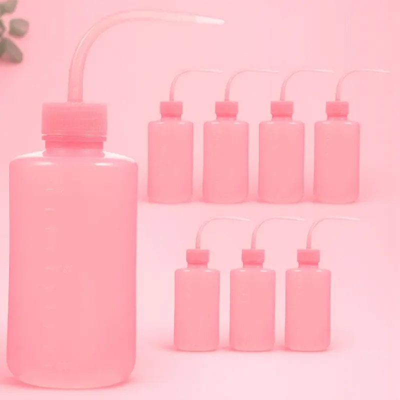 

8pcs Pink Eyelash Cleansing Bottle Anti Leak Bend Mouth Eyelashes Cleaner Squeeze Empty for Lashes Cleaning Reusable ABS
