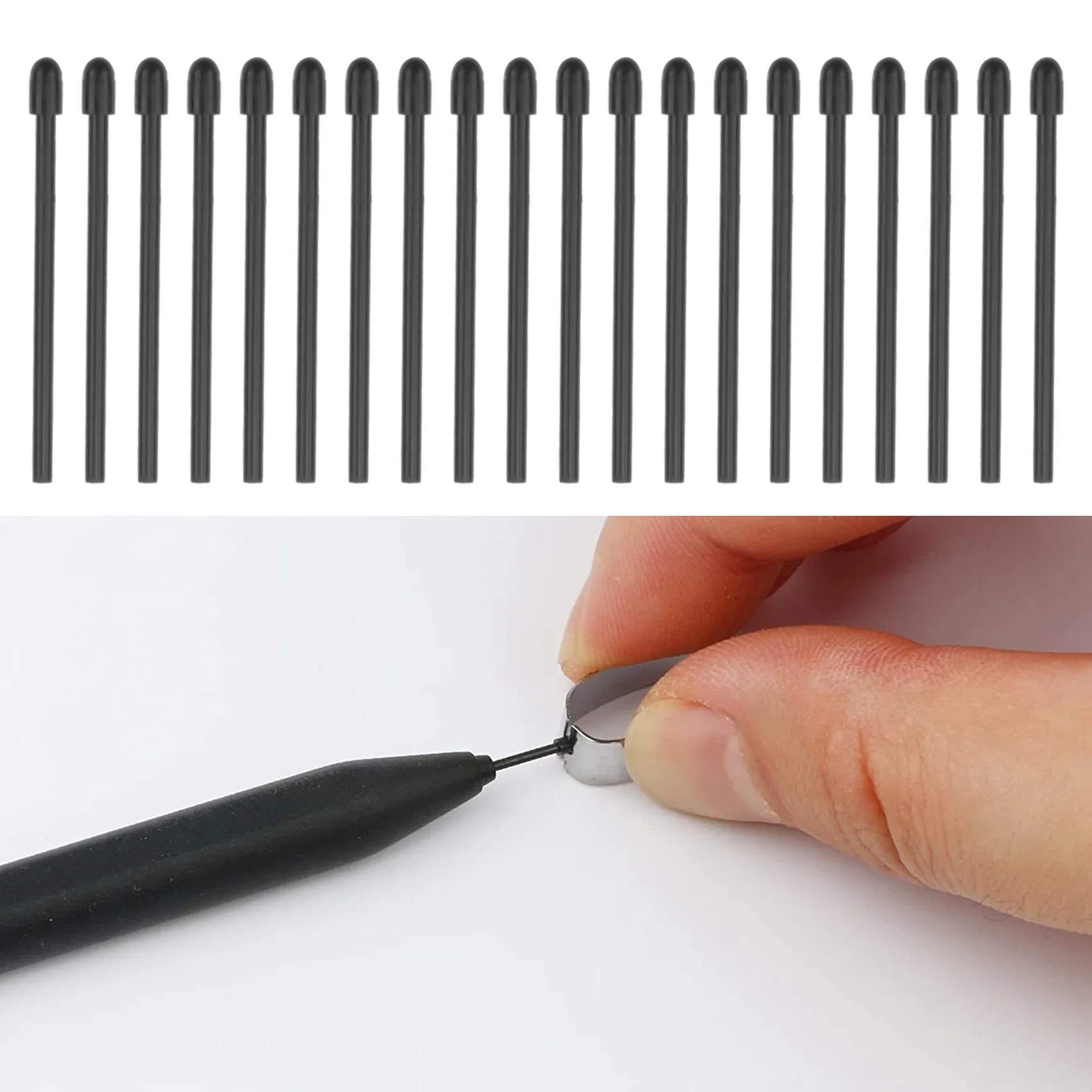 (20 Pack) Marker Pen Tips/Nibs for Remarkable 2 Stylus Pen Replacement Soft Nibs/Tips BlackJAS