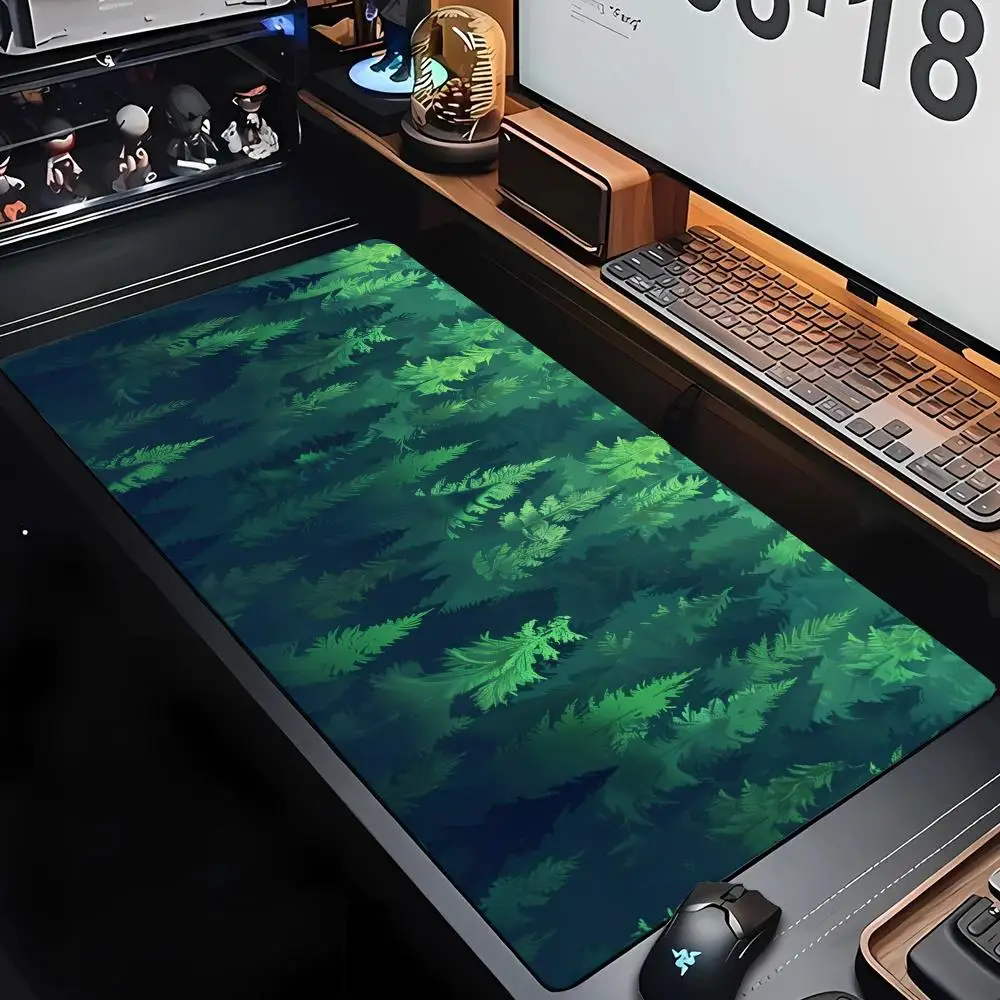 لوحة ماوس بتصميم توضيحي للغابات الفنية الرقمية، حصيرة مكتبية، حصيرة ألعاب، ملحقات الكمبيوتر، لوحة مفاتيح مطاطية مضادة للانزلاق، لوحة ماوس توسيع
