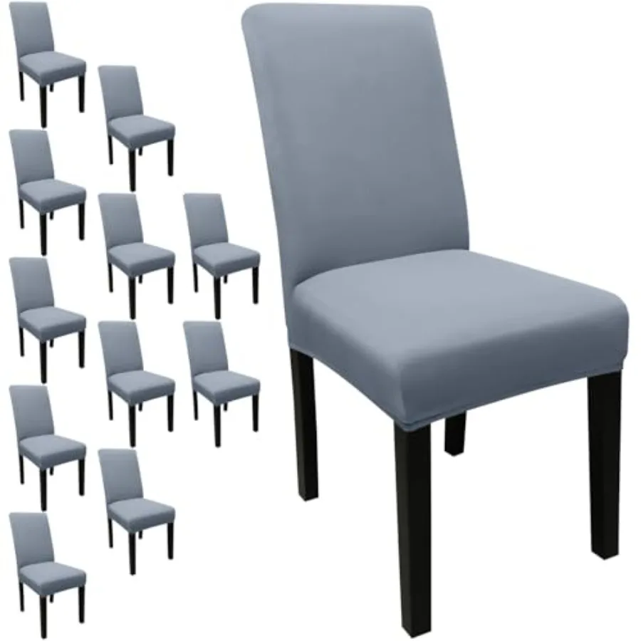 

Набор из 12 чехлов для стульев в обеденную залу, высокоэластичные, съемные, моющиеся, защитные чехлы для сидений стульев для дома и вечеринок