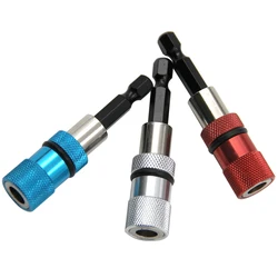 1/4 Stainless Steel Electric Screwdriver Bit Limit Magnetic Connecting Rod Screwdriver Depth Adjustable Extension Rod Tool