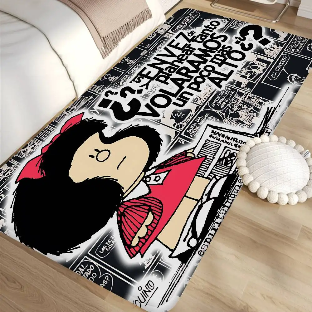 M-Mafalda Girl Floor Mat Rectangle Anti-slip Home Soft Badmat Front Door Indoor Outdoor Mat Welcome Doormat