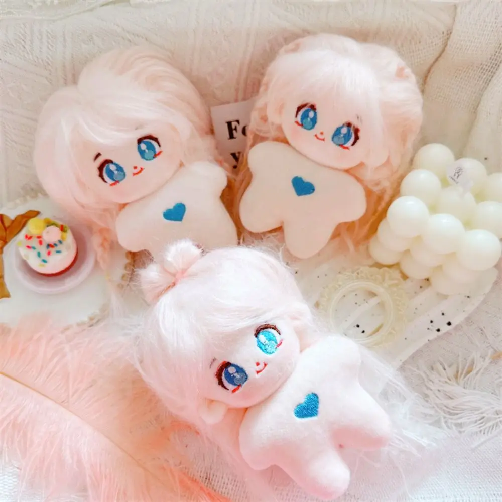 

10CM Cotton Doll DIY Hairstyles Cute Big Eyes Anime Girl Doll Unfinished Plushies No Attribute Plush Doll