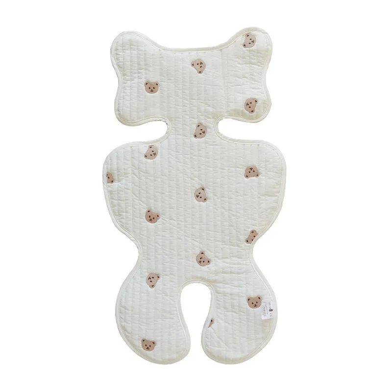 Koreańska oddychająca wkładka do wózka dziecięcego dla niemowląt, urocza bawełniana wkładka z kreskówkowym wzorem, nadająca się do prania w pralce, haftowana na 4 pory roku, do wózka dziecięcego.