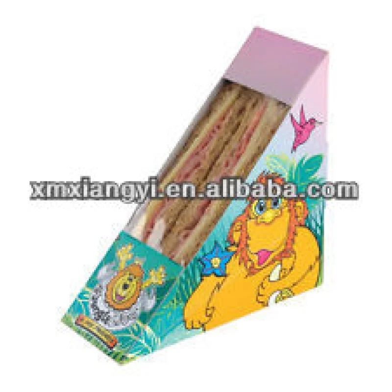 Customized productSandwich wedge / sandwich packaging box  with window &animal design