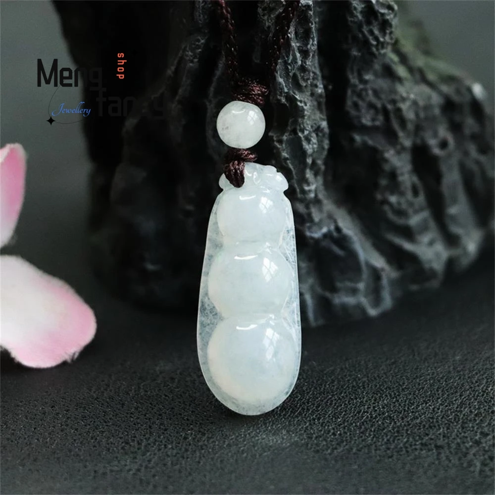 

Natural Jadeite A-cargo Four Seasons Beans Fukudou Jade Pendant Exquisite Elegant Simple High-grade Luxury Quality Fine Jewelry