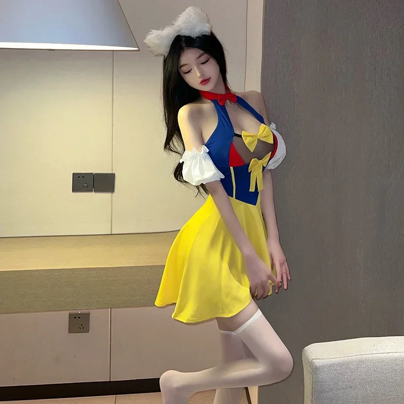 Seksowna bielizna przebranie na karnawał księżniczka sukienka pokojówka jednolita śnieżka garnitur impreza z okazji Halloween klub wydajności nosić dla kobiet dziewcząt