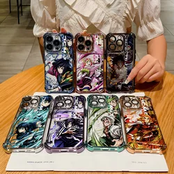 Anime Demon Slayer Plating Phone Case for Oppo Realme C75 C55 C53 C30 C35 C33 C31 C15 9 7 5 5S Pro Plus 4G 5G Anti-Fall Airabag