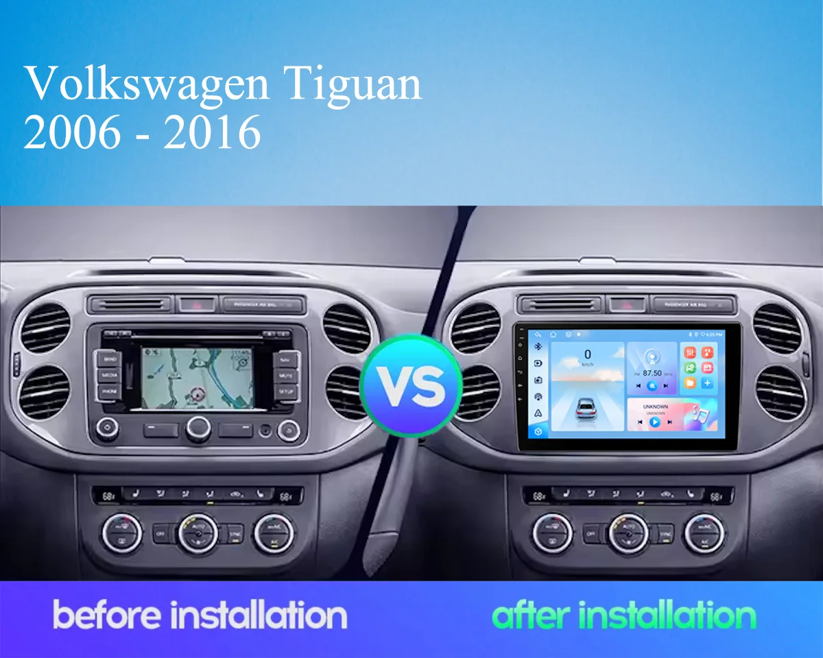Android 14 8G Ram For Volkswagen Tiguan 2006 - 2016 Auto Radio Stereo Multimedia Player GPS Navigation Monitor 4G Lte Carplay