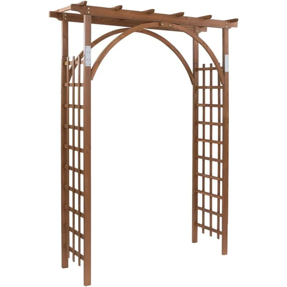 

Fir Wood Arbour Trellis, Pergola Archway for Wedding Ceremony Decoration Pergola Plant Climbing Rose Vines Lawn Courtyard Patio