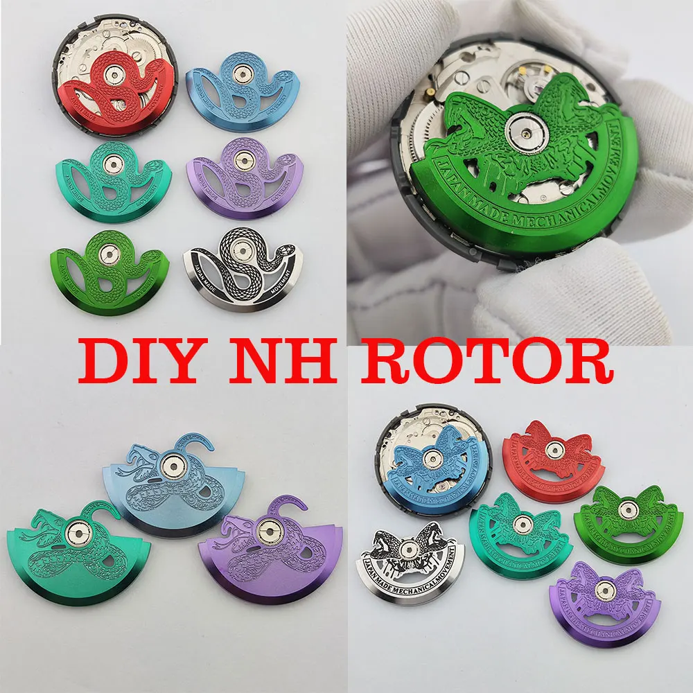 

Роторы NH Snake для механизмов часов NH35, утяжелители для роторов, подходят для механизмов NH34, NH35, NH36, NH38, NH39, 4R, запасные части для роторов