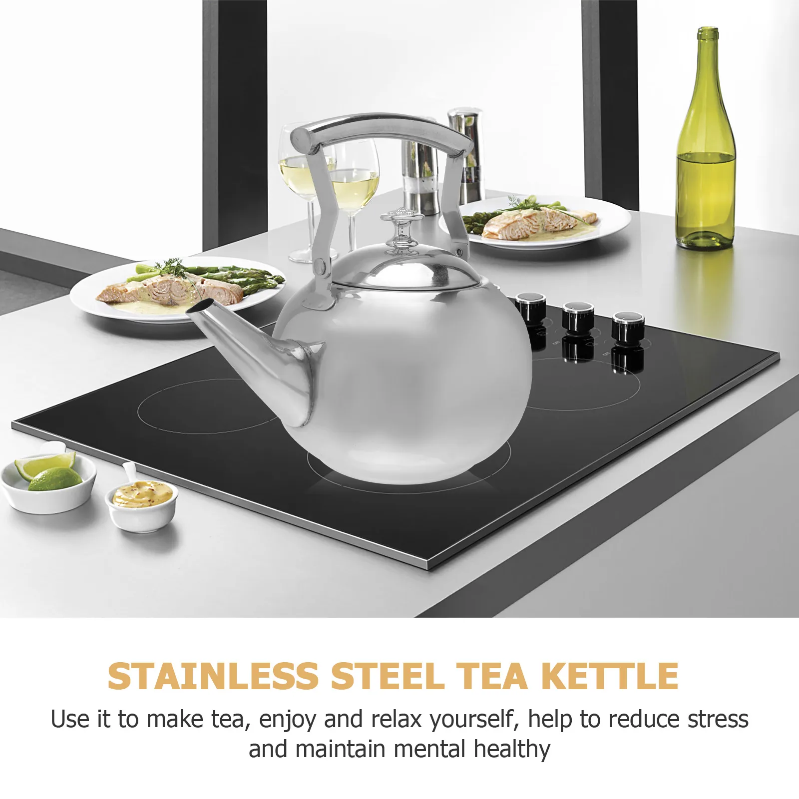 

Stainless Steel Kettle Household Boiling Water With Filter Tea Coffee Pot Heat Resistant Portable Kettle For Home Use