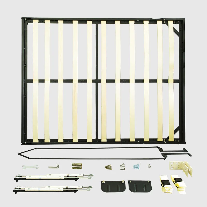Folding Flip Murphy Bed Designs Foldable Wall-mounted Wall Bed Frame Hardware Queen Wall Murphy Bed Hardware Accessories image 6